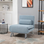 Single Folding 5 Position Convertible Sleeper Chair Sofa Bed | One Size | Blue