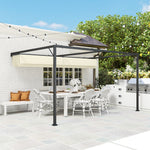 4 X 3(m) Outdoor Pergola Retractable Canopy Wall Mounted