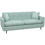 2 Seater Sofa 165cm Fabric Couch With Wood Legs And Pockets | One Size | Blue