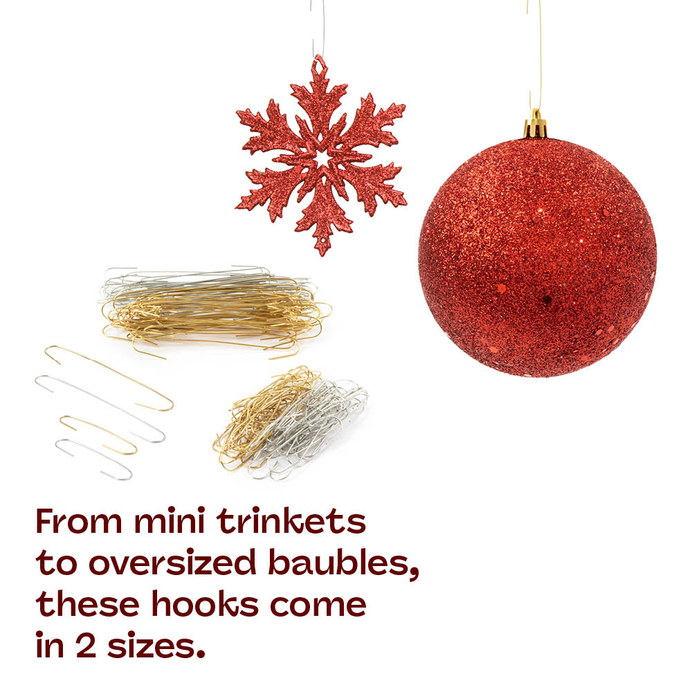 Bauble Hooks Set Mini And Small Ornament Hangers Silver