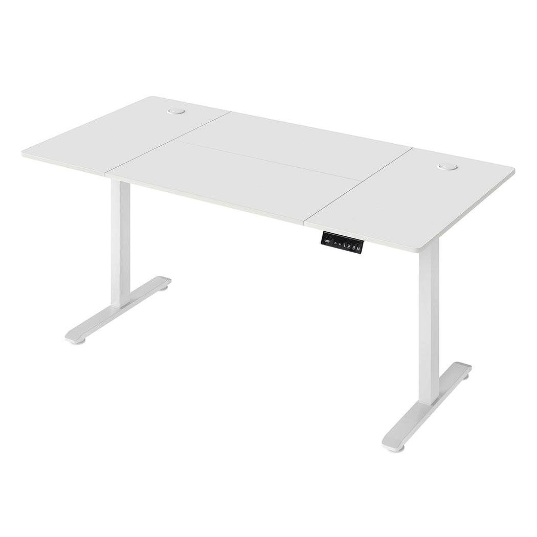 Adjustable Height Electric Standing Desk White Metal Frame | White