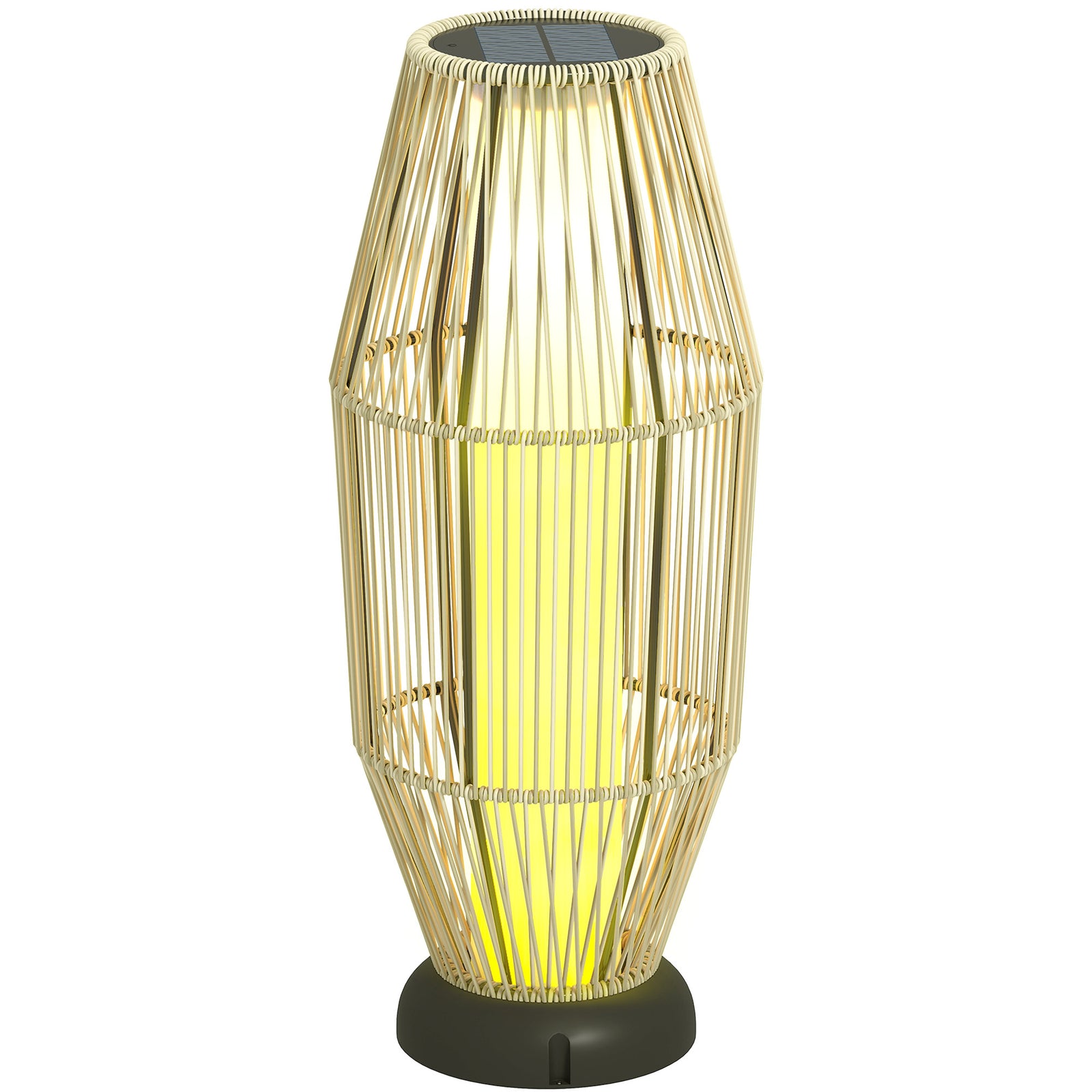 Grey Solar Rattan Floor Lamp