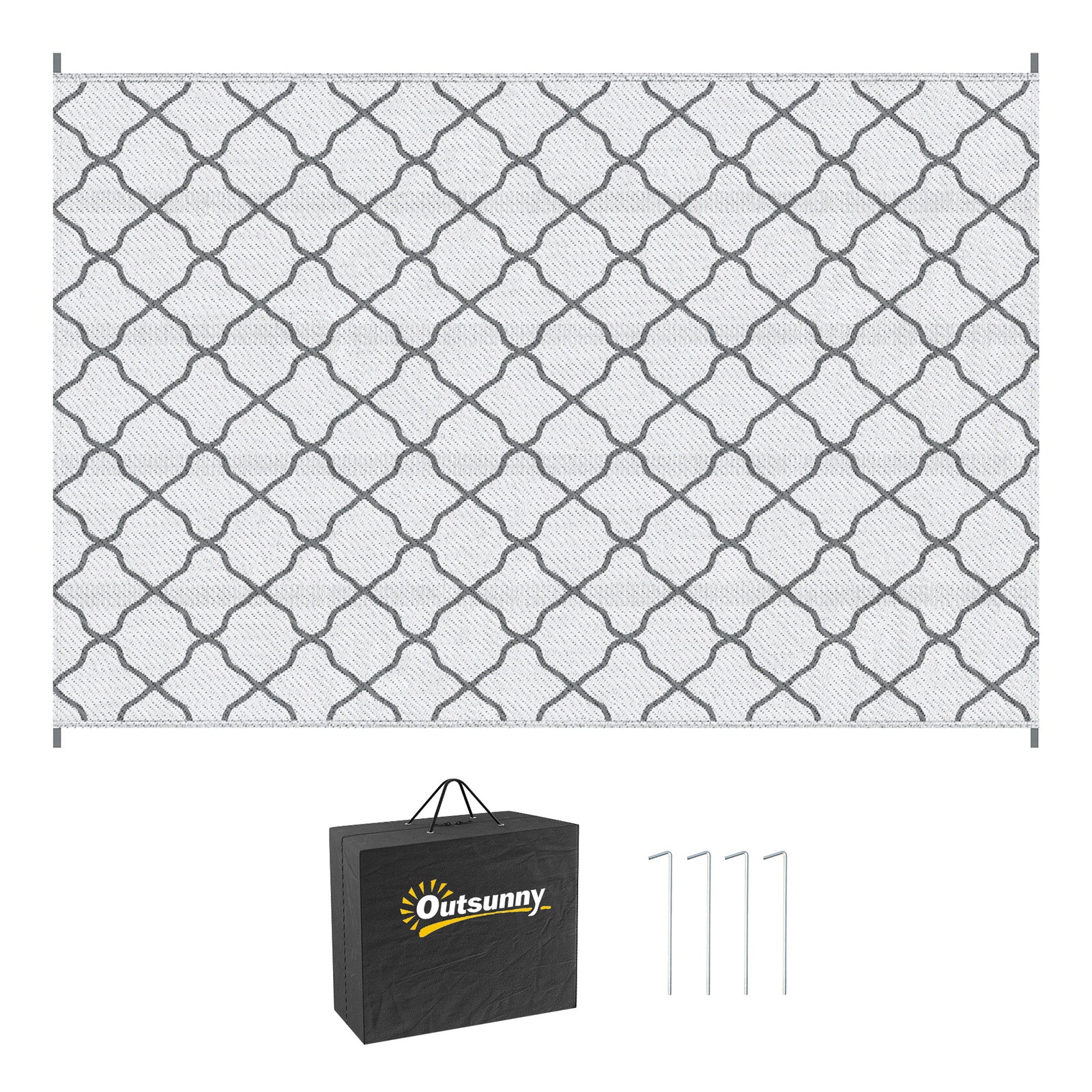Reversible Rug W/ Carry Bag 182x274cm | Gray