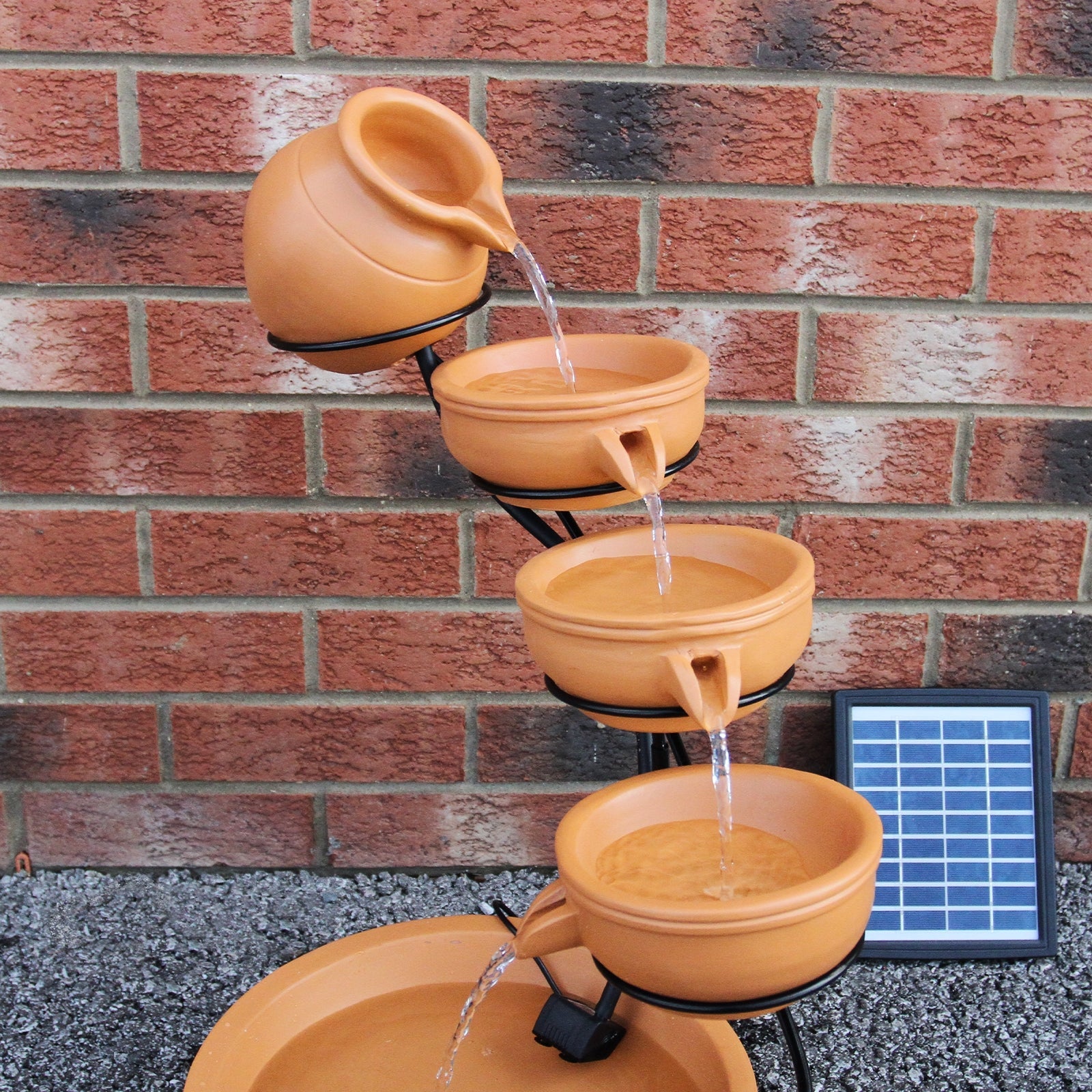 4 Tier Spilling Bowls Water Feature | Terracotta