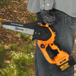 8 Inch Electric Chainsaw With Brushless Motor, 2 Batteries | Orange
