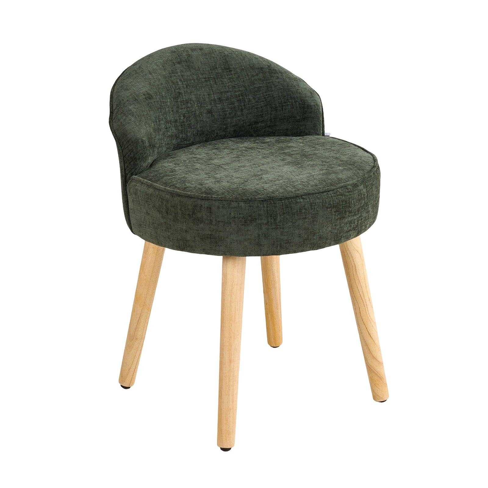 Breeins Chenille Dressing Table Stool With Rubberwood Legs