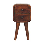 Solid Wood Extra Mini Curved Chestnut Bedside