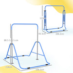 Kids Gymnastic Bar W/ Adjustable Height, Foldable Training Bar | Blue