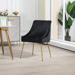 Set Of 2 Lograto Velvet Dining Chairs | Black