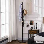 Coat Rack Bamboo Coat Stand With Round Base For Handbags