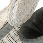 Round White Wash Laundry Hamper With Grey Sage Lining | Large