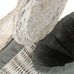 Round White Wash Laundry Hamper With Grey Sage Lining | Set-of-2