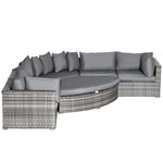 6 Pcs Outdoor Rattan Sofa Set Conversation Cushions
