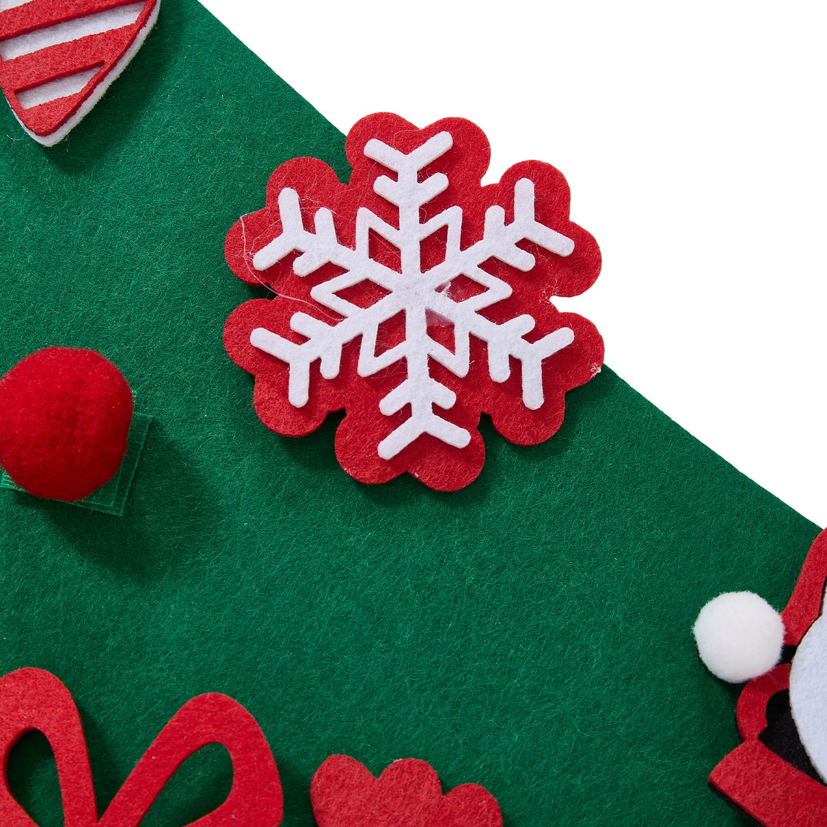 Breeins Diy Felt Christmas Tree With 41 Detachable Ornaments & Led String Lights