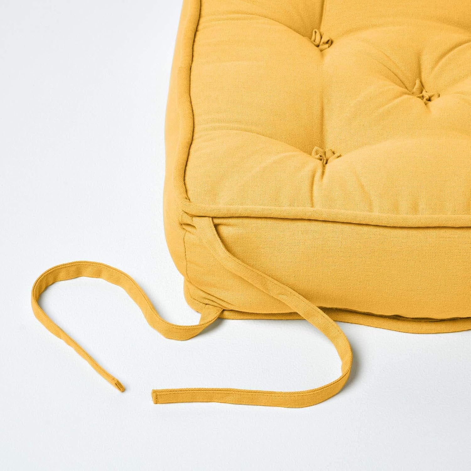 Cotton Dining Chair Booster Cushion | 40cm x 40cm | Mustard
