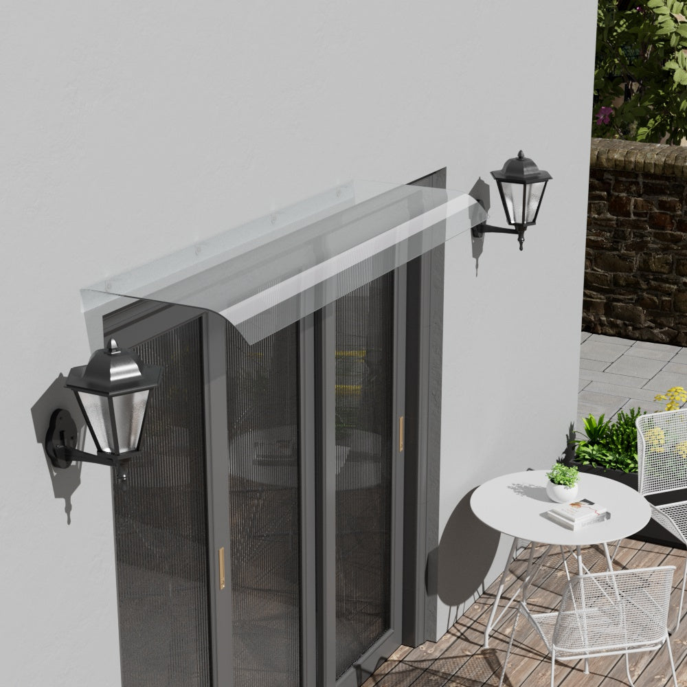100cm W X 33cm D Transparent Window Door Awning Canopy