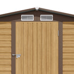 6×4ft Outdoor Metal Shed – Tawny Galvanized Steel Storage With Lockable Door & Ventilation