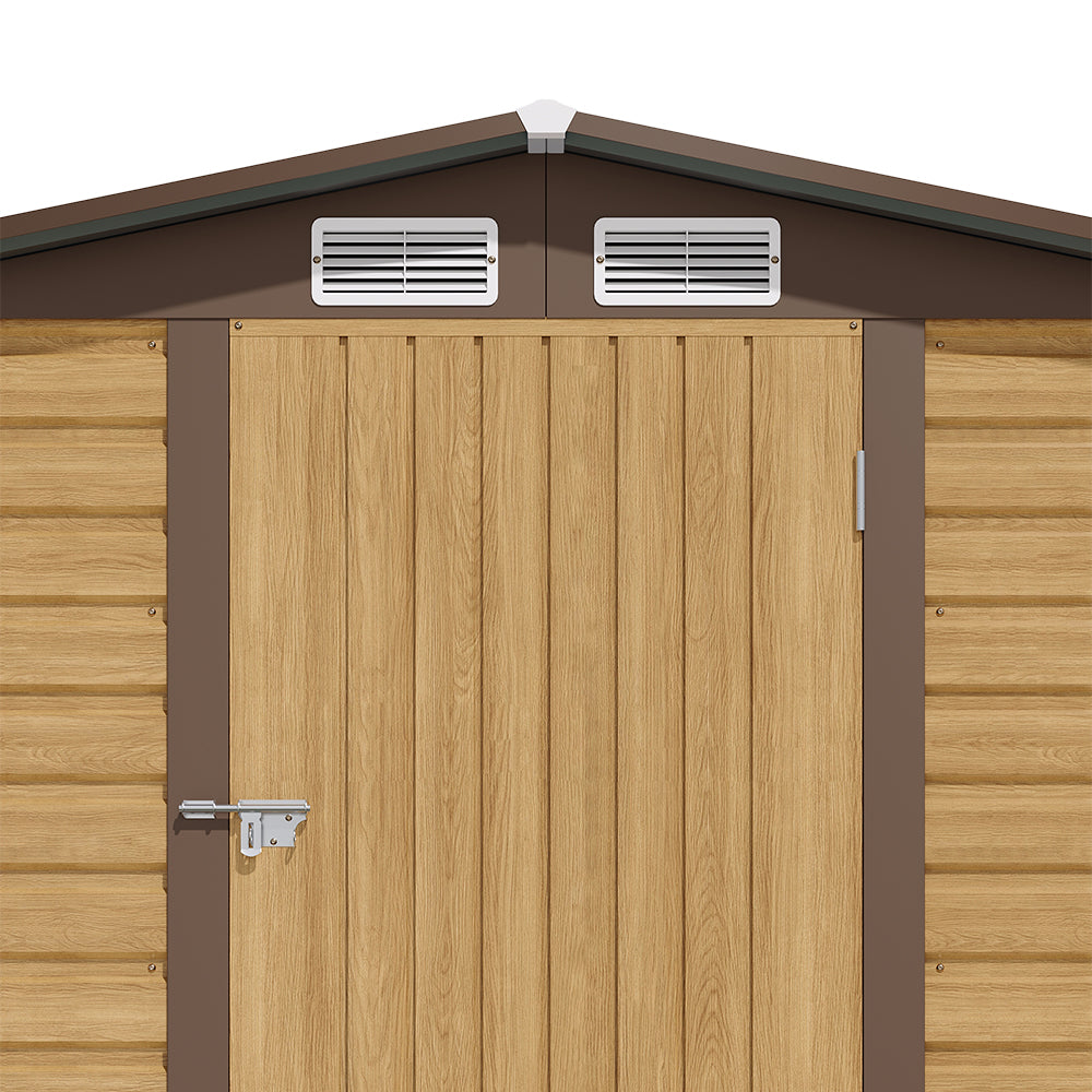 6×4ft Outdoor Metal Shed – Tawny Galvanized Steel Storage With Lockable Door & Ventilation