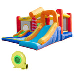 Kids Bouncy Castle With Double Slides Pool Trampoline With Blower