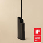 Silicone Toilet Brush, Floor Or Self-adhesive Slim Black Flat Collection