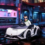 Lamborghini Sian 12v Kids Electric Ride On Car Toy W/ Remote Control | White