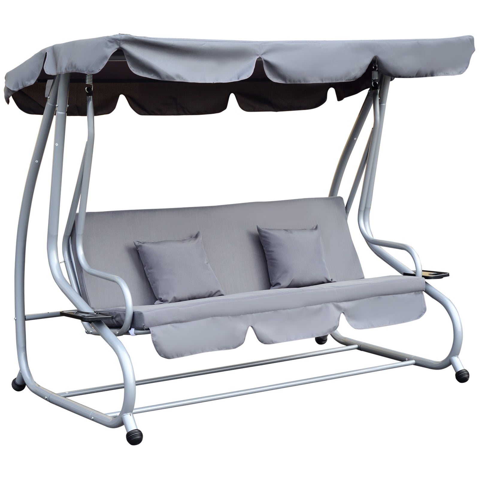 3 Seater Swing Chair For Outdoor W/ Adjustable Canopy