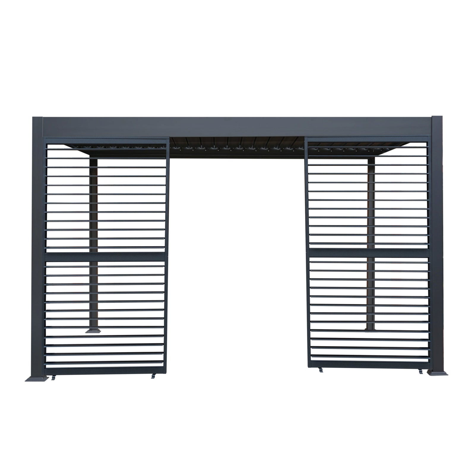 Anthracite Aluminium Pergola With 2 X Shutter Panels | 3m x 4m | Anthracite