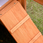 Deluxe Fir Wood Rabbit Hutch 2-tier Metal Guinea Pig Small Animal House