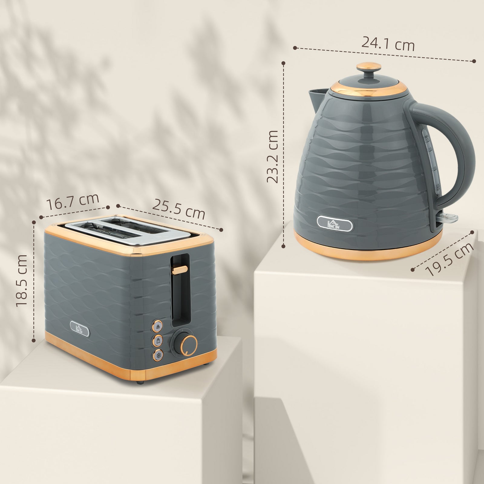 Rapid Boil Kettle & 2 Slice Toaster | Grey