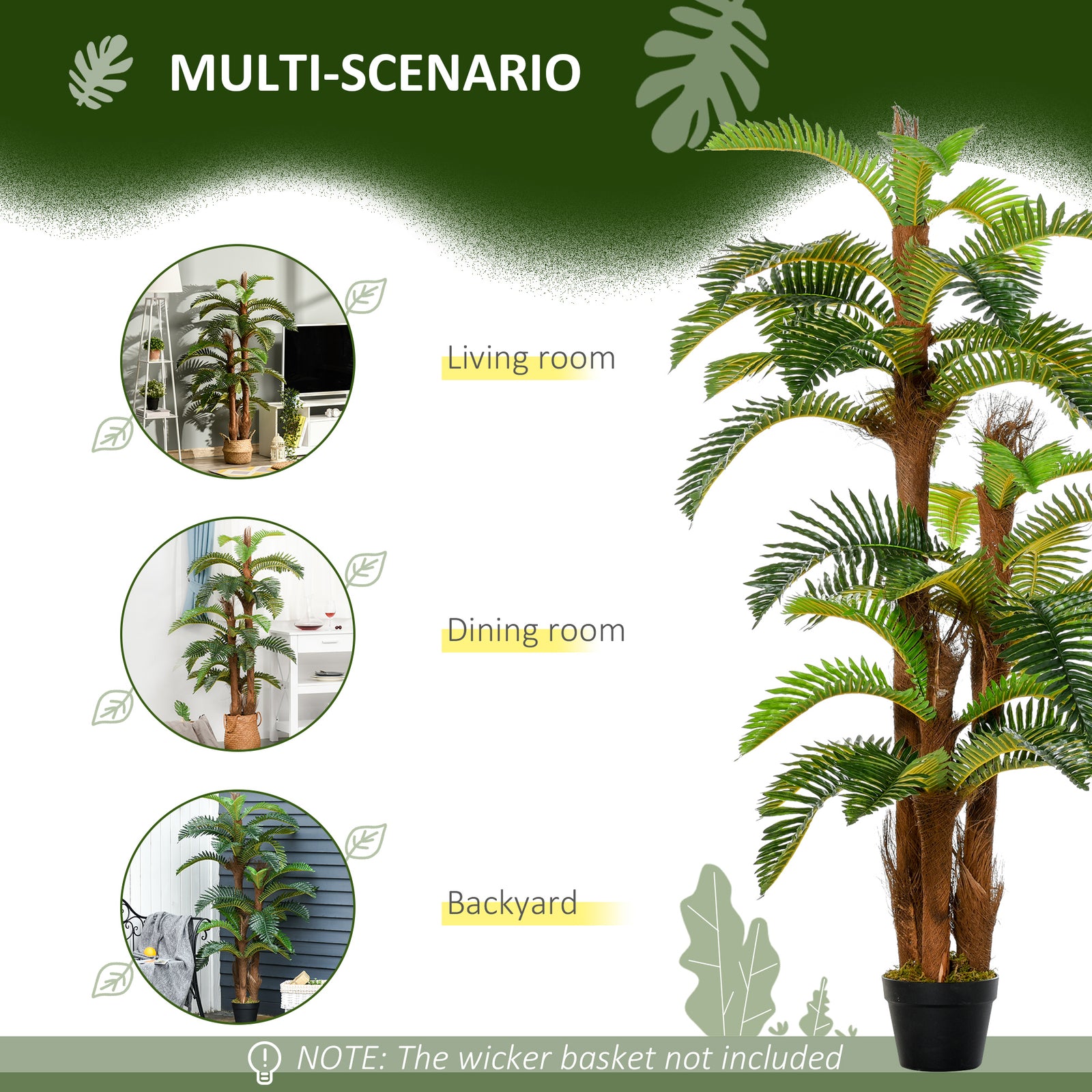 150cm Artificial Palm Plant Fake Tree For Home Office