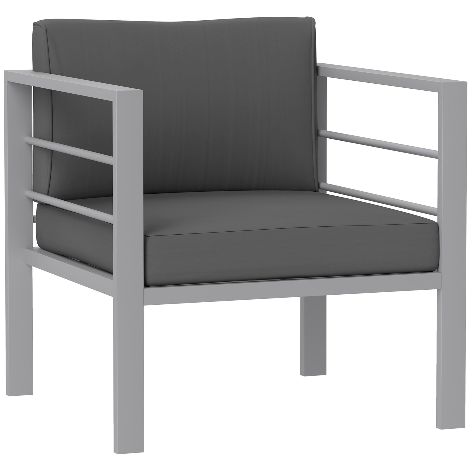 Patio Furniture Aluminium Armchair W/ Cushions