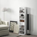 260/640 Cd 120/360 Dvd Storage Tower W/ 9/18 Compartments | Small | White