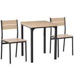 3pc Dining Table, Metal Legs, Compact | Natura