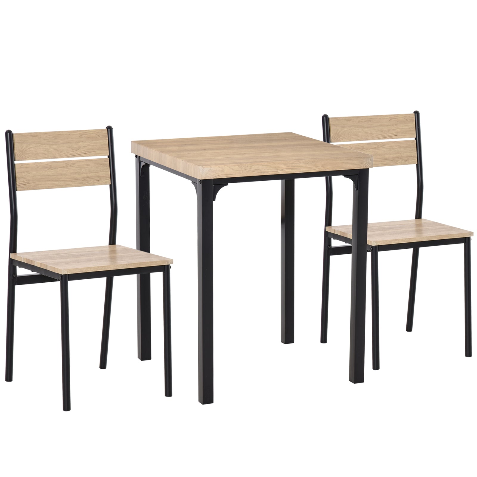 3pc Dining Table, Metal Legs, Compact | Natura