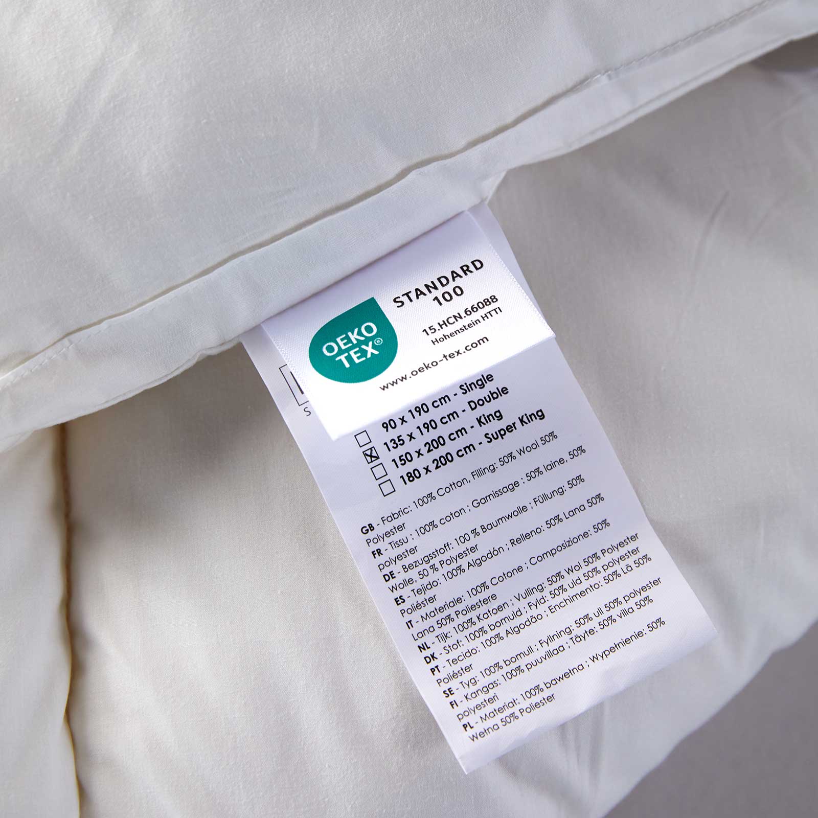 Premium Wool Mattress Topper Deep Fitting Comfort | King | White