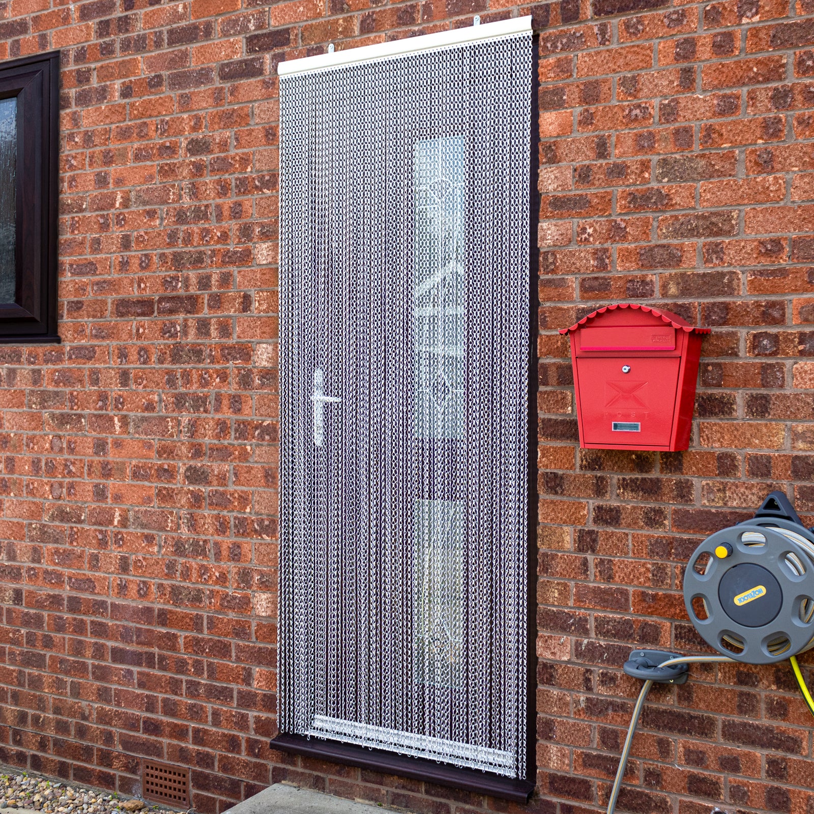 Aluminium Silver Fly Screen Curtains 89cm X 210cm Metal Door Fly Screens Indoor & Outdoor Keeps Out Flies Insects Wasps