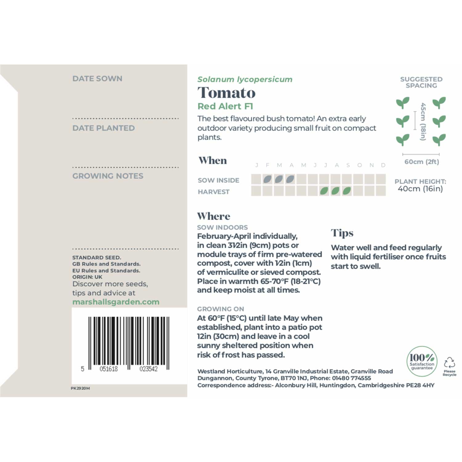 Red Alert F1 Cherry Tomato Seeds - Extra-early Compact | 25 Seeds