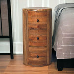 Solid Mango Wood Oak-ish Drum Chest