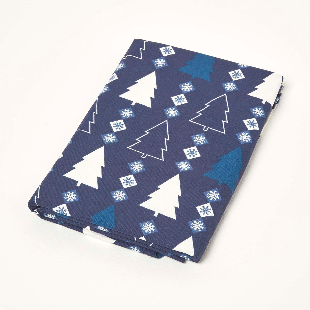 Blue Winterland 100% Cotton Round Christmas Tablecloth 178 Cm | 178cm | Blue