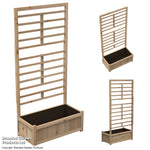 Garden_Gear Raised Wooden Planter With Climbing Trellis (natural)       