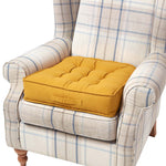 Cotton Armchair Booster Cushion | 50cm x 50cm | Mustard