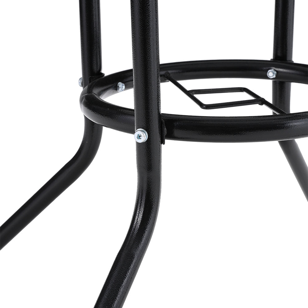 Round Garden Tempered Glass Marble Coffee Table - 80cm Dia X 72cm