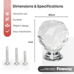 Fineway 10 Pack Crystal Drawer Handles Glass Knobs Cabinet Wardrobe Furniture