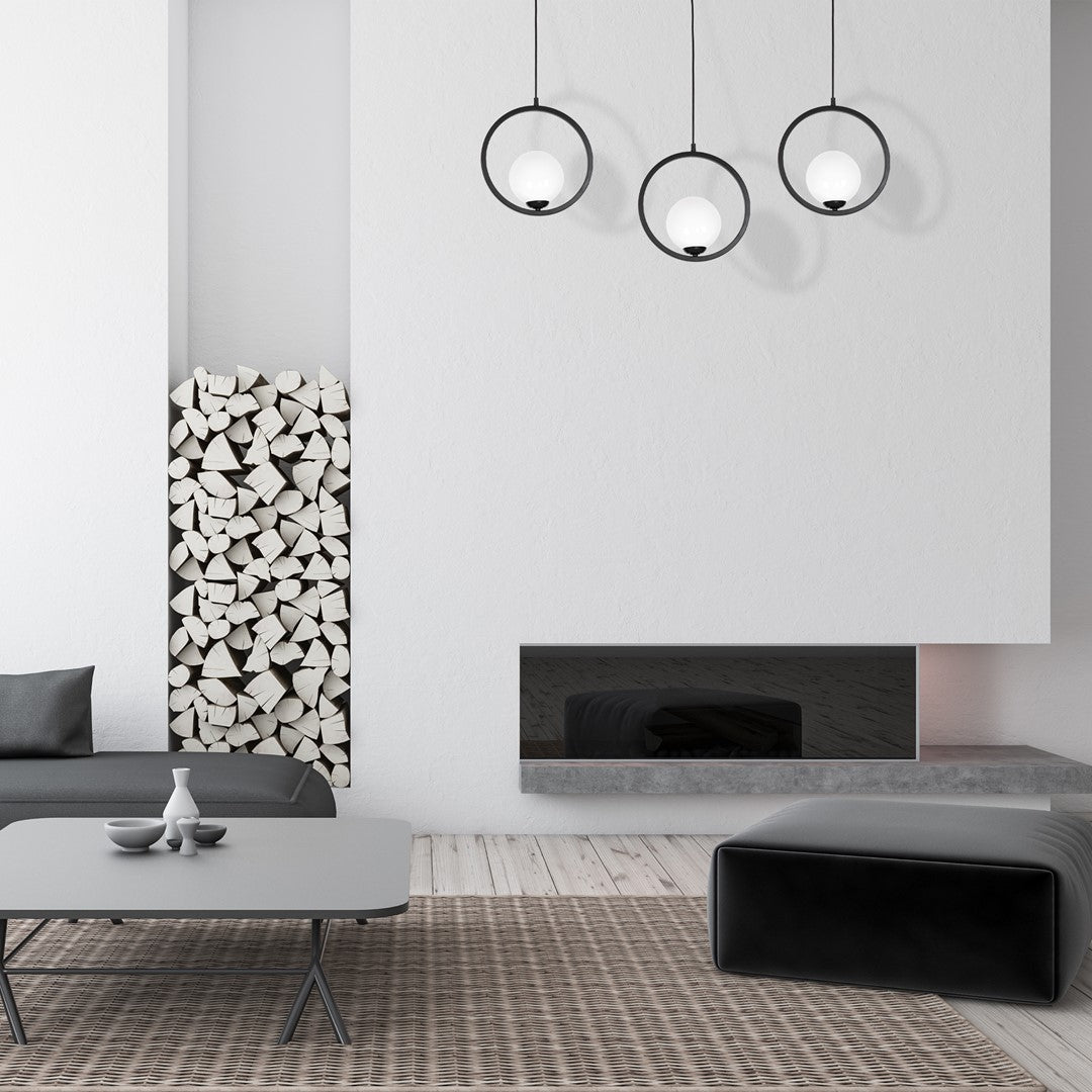 Boston Black Pendant Lamp 1xe14 Beautifully Hand Made From Black Metal And White Glass Contemporary Cool Style
