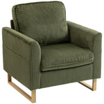 Accent Chair With Metal Legs And Spring | Green