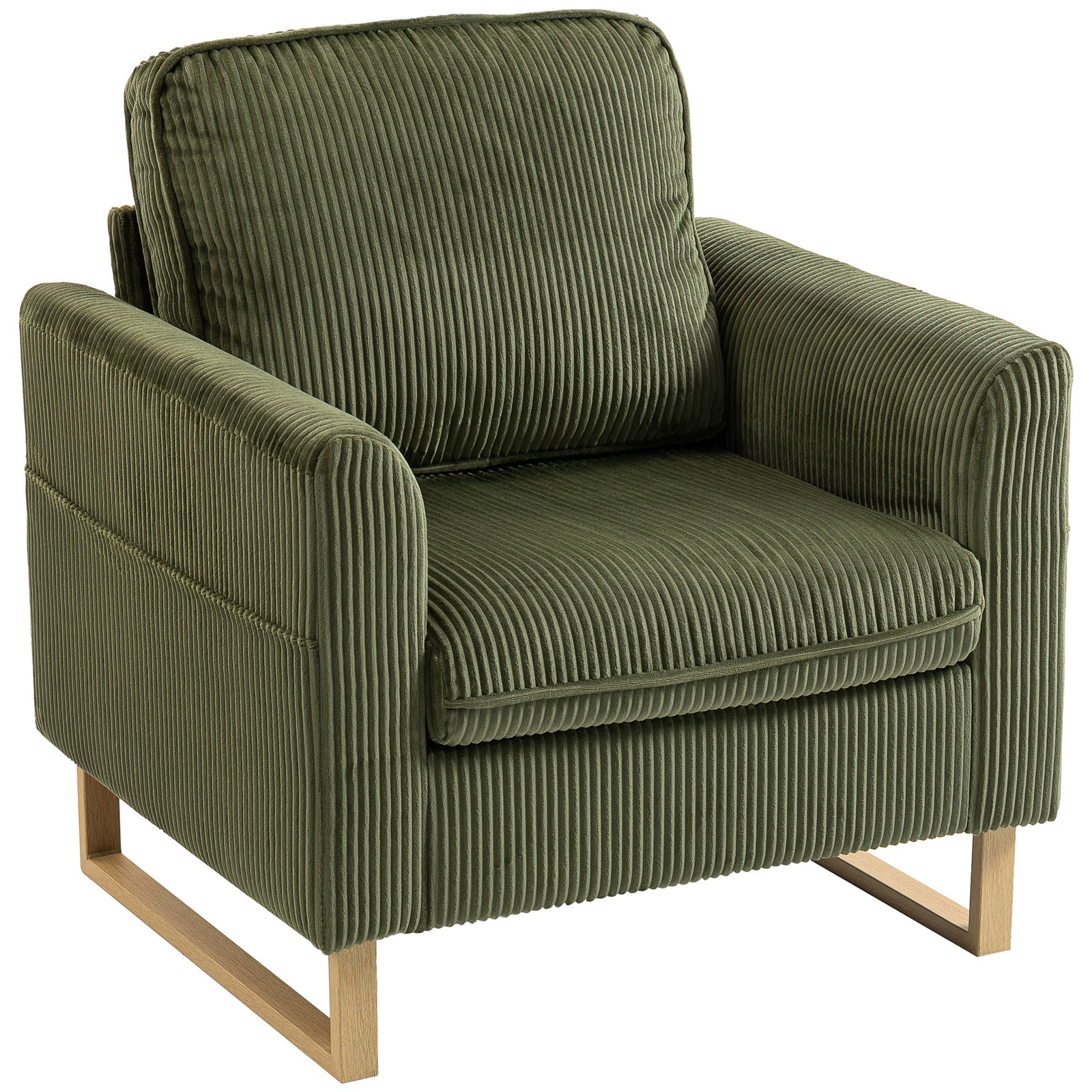 Accent Chair With Metal Legs And Spring | Green