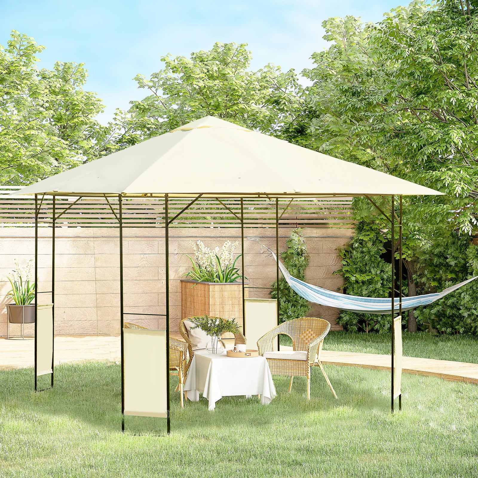 Garden Gazebo Awning Tent Marquee Water Resistant Steel