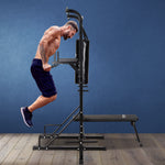 HOMCOM Home Gym Power Tower With Bench And Punching Bag