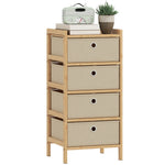 HOMCOM Chest Of Drawers, 4 Drawers Dresser With Bamboo Frame