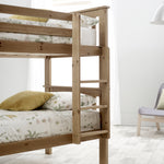 Carra Wooden Single Bunk Bed With Memory Foam Mattresses | Single | Light Brown